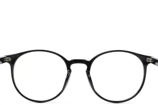 istock Black eyeglasses isolated on white 1433733624