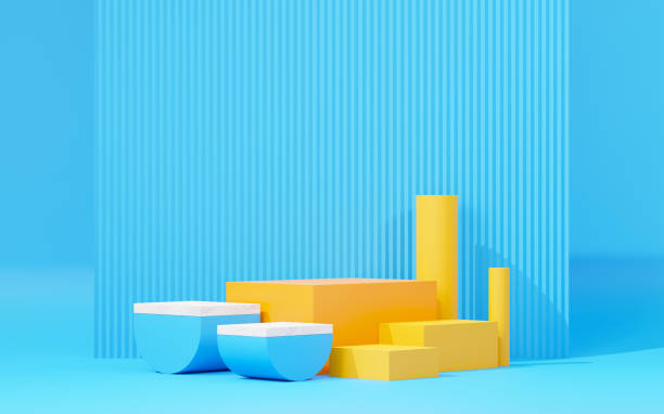 istock 3d render abstract display podium platform for  product presentation and advertising. Minimal scene backdrop with clean design. Vacant pedestal for mock up. Empty stage with pastel color for cosmetic. 1433737684