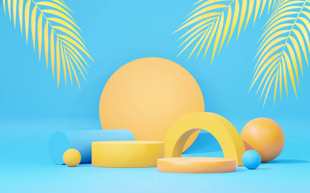 istock 3d render abstract display podium platform for  product presentation and advertising. Minimal scene backdrop with clean design. Vacant pedestal for mock up. Empty stage with pastel color for cosmetic. 1433737806