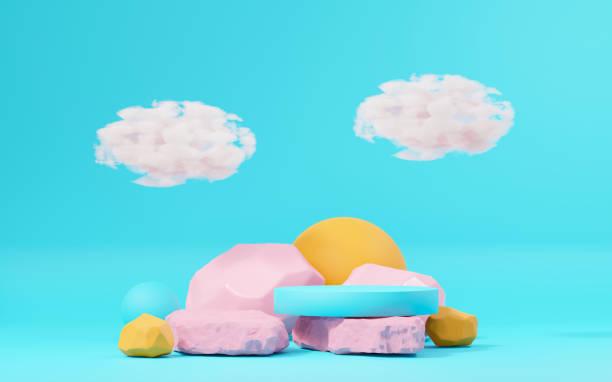 istock 3d render abstract display podium platform for  product presentation and advertising. Minimal scene backdrop with clean design. Vacant pedestal for mock up. Empty stage with pastel color for cosmetic. 1433737974