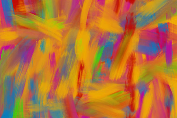 istock Oil painting abstract modern art background for fall. Energetic and rough brushstrokes. Yellow, magenta and yellow-green. Colorful and energetic 1433741099