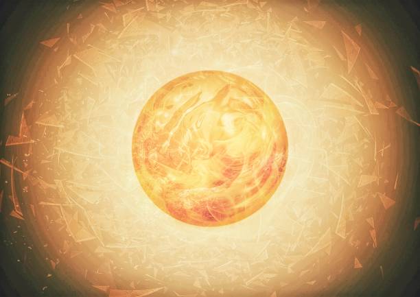 3d illustration of burning fire planet