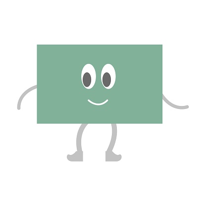 Regtangle Cartoon Rectangle Cartoon Geometric Shape For Kids To Learn Basic Math ...