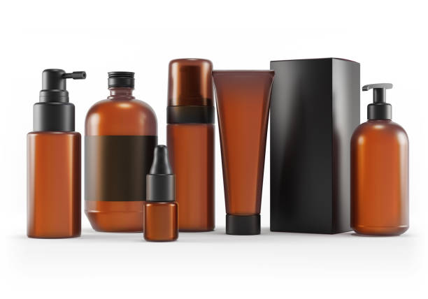 istock Tinted Brown Glass Cosmetic Packaging Mockup 1433764167
