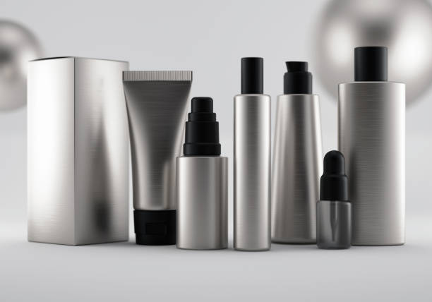 Men's care silver set cosmetic packaging, products for men
