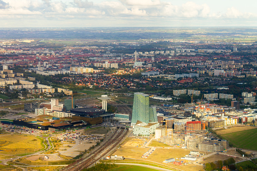 Aerial view of Malmo city Sweden