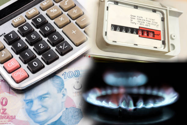 prix élevés du gaz naturel en turquie - gas counter photos et images de collection