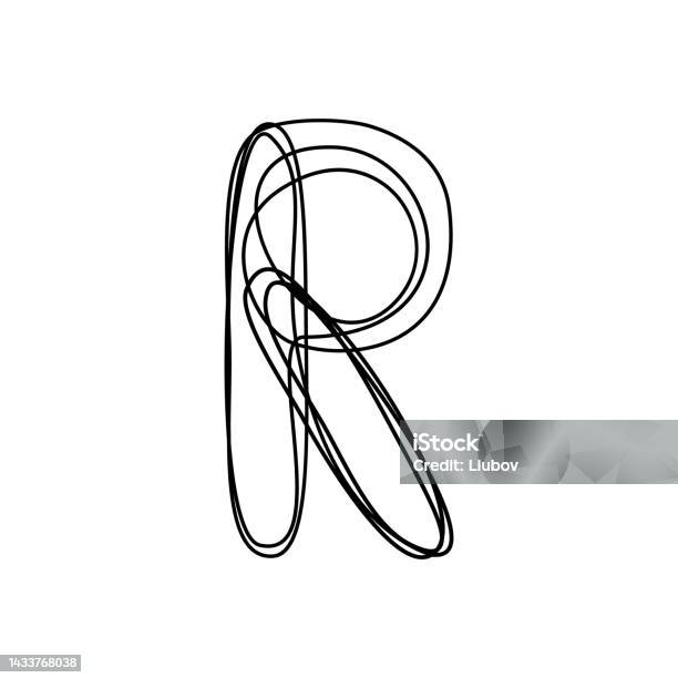 Best Letter R Line Continuous Thin Line Letter R Vector Illustration Alphabet Symbol With ...