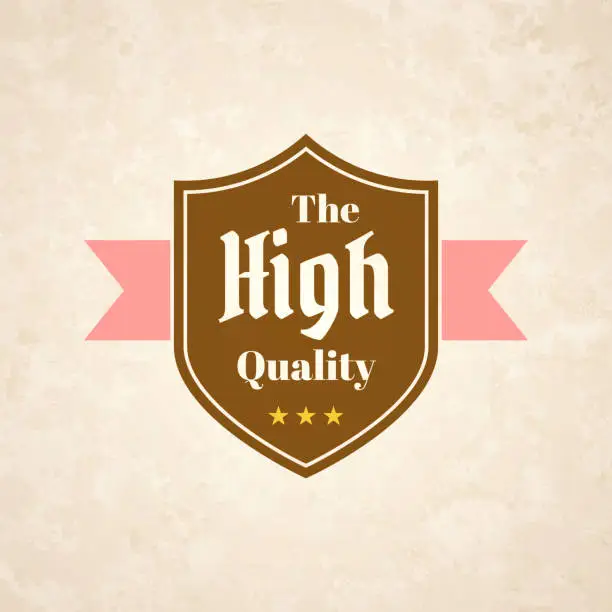 Vector illustration of Trendy Colorful Vintage Badge - The High Quality