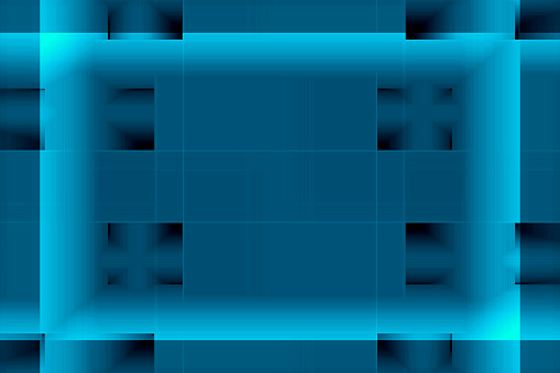 Abstract blue geometric background. Dynamic shapes composition. Place for text, copyspace. 3d effect.