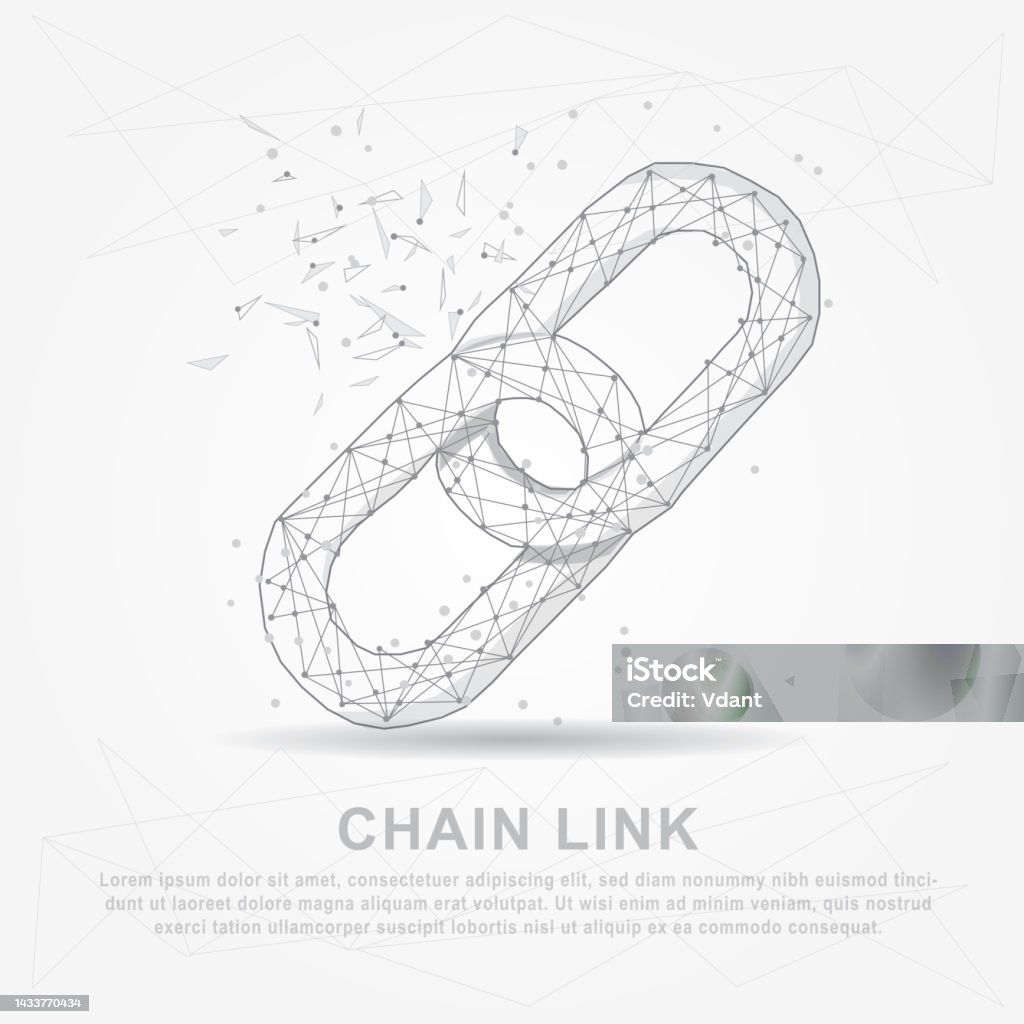 Triangular Chain Drawing Chain Link Digitally Drawn In The Form Of Broken A Part Triangle Shape ...