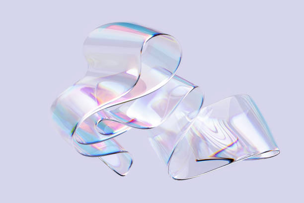 istock Colorful fluid gradient shape 3d rendering, liquid glass holographic spectrum effect 1433775509