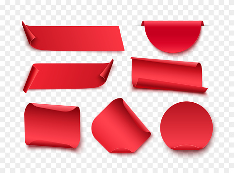 Tag Shape Red Red Blank Tags Labels Or Badges Are Isolated On White Background ...