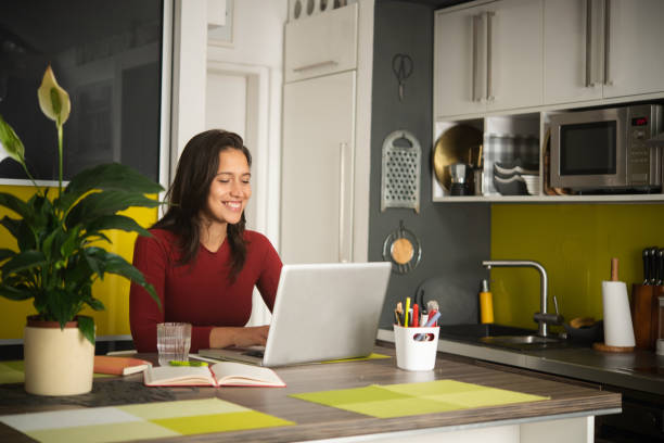 istock Young woman working online from home 1433779635