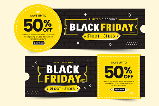 Black Friday voucher or coupon design template easy to customize simple and elegant design