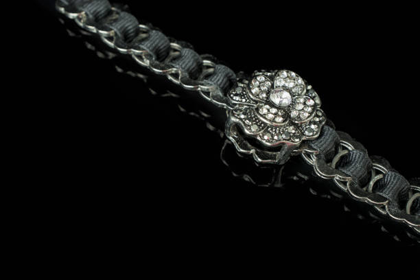 istock Romantic beautiful pendant on black background 1433785507