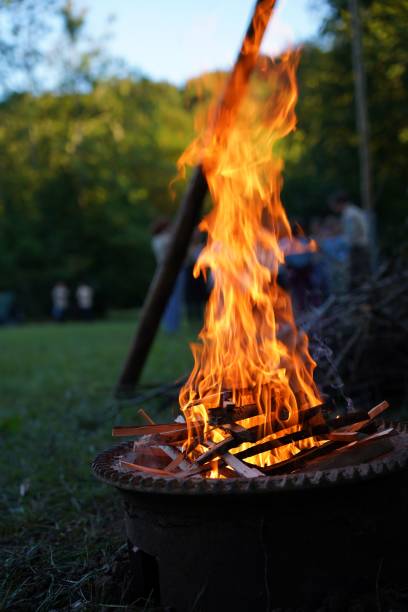istock Vertical shot of a fire pit on a weekend picnic gathering 1433786583