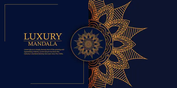 Vector illustration of Luxury mandala with golden arabesque Arabic Islamic east style ,Mandala Style Diwali Greeting Card. Festival holiday design background