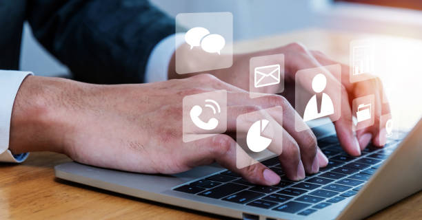 istock business man hand working on laptop computer with virtual social media icon diagram, file server, data management, business finance, internet data technology, digital marketing, social network concept 1433794980