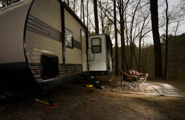 istock Overcast camping day near an RV 1433800250