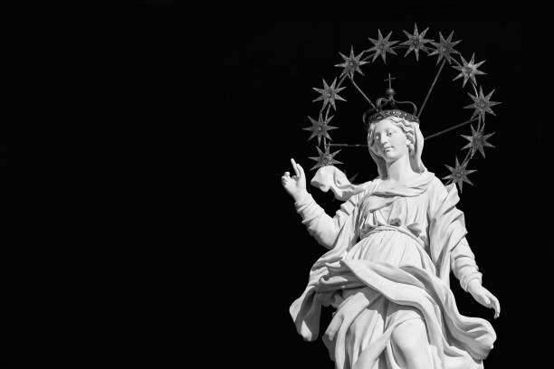 istock Virgin Mary of the Stars in Lucca (Black and White with copy space) 1433802221