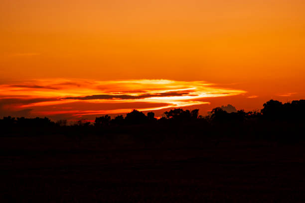Beautiful Landscape scenery of  Dramatic Colorful Sunset