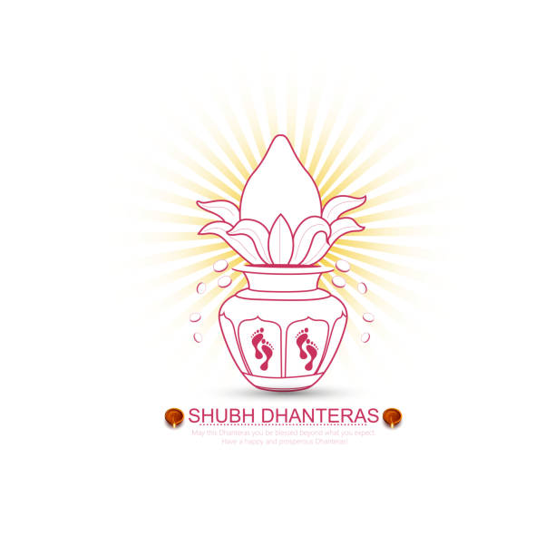Happy Dhanteras, footprints, Goddess Maha Laxm, Diwali Happy Dhanteras, footprints of Goddess Maha Laxmi. Indian religious festival Dhanteras, Diwali celebration background. goddess lakshmi images stock illustrations