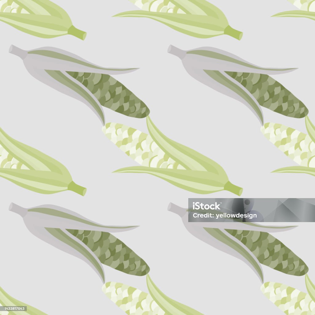 Corn Pattern Abstract Corn Plants Seamless Pattern Corn Cobs Endless Wallpaper Stock ...