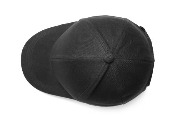 istock Stylish black baseball cap on white background, top view 1433817728