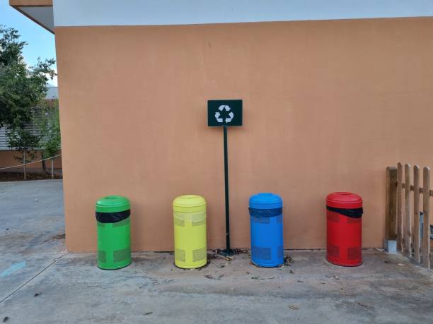 istock Ibiza, Spain; 15th October 2022: a recycling point at a school. 1433819377
