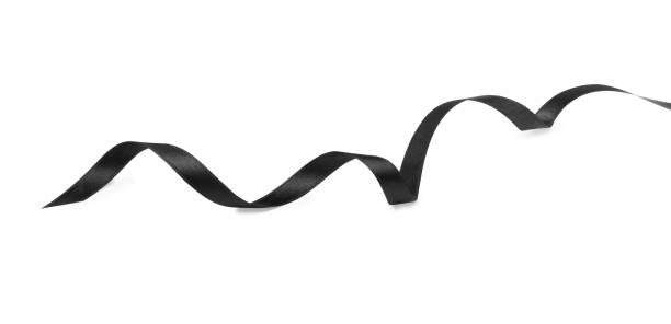 istock Beautiful elegant black ribbon isolated on white 1433820477