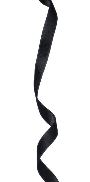 istock Beautiful elegant black ribbon isolated on white 1433820706