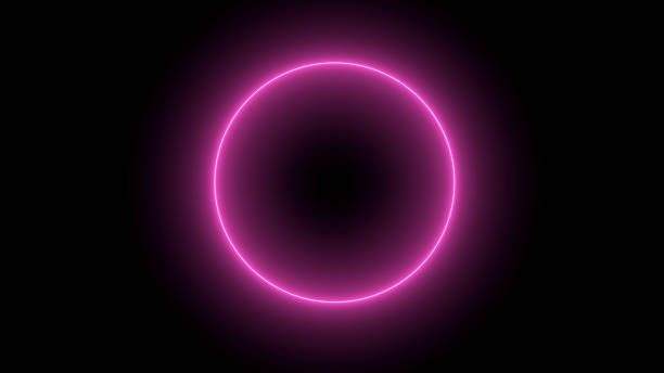 istock Neon energy glowing line on black background. Futuristic flow and laser jet for overlay effect 1433821209