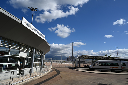 Ajaccio, France, October 1, 2022 : Jacques Nacer bus station