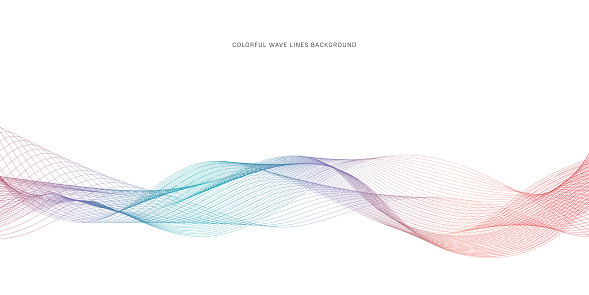 Wave Lines Color Colorful Wave Lines On White Background Multi Colored Curved Wavy Lines ...
