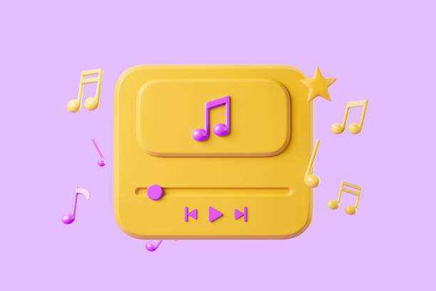 istock Music player and musical notes with stars 1433836948