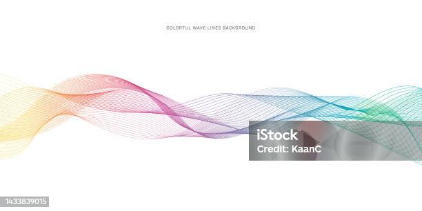 Simple Wave Line Colour Colorful Wave Lines On White Background Multi Colored Curved Wavy Lines ...