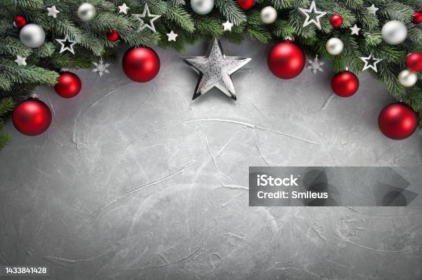 Christmas Background With Archshaped Border Stock Photo - Download Image Now - Christmas, Backgrounds, Holiday - Event