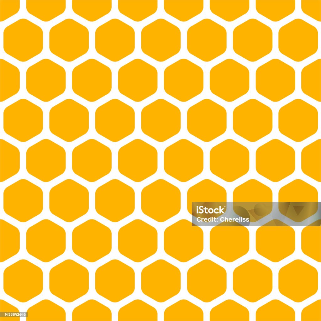 Pattern Hive Orange Honeycomb Seamless Pattern Orange Beehive Background Hive Cells ...