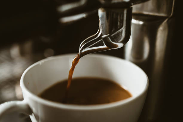istock espresso machine in coffee shop counter offering freshly brewed coffee. coffee maker concept. 1433848443