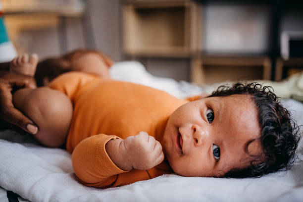 Happy little  newborn baby