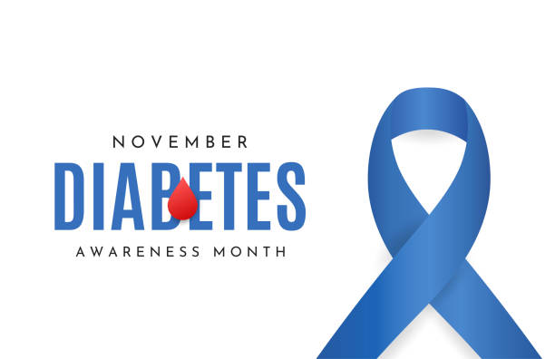 ilustrações de stock, clip art, desenhos animados e ícones de diabetes awareness month card, banner, november. vector - diabetes