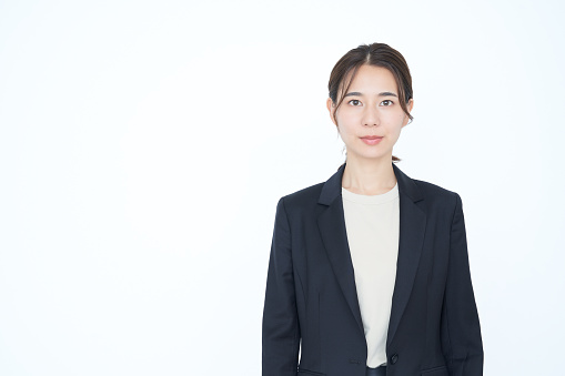 asian business woman and white background