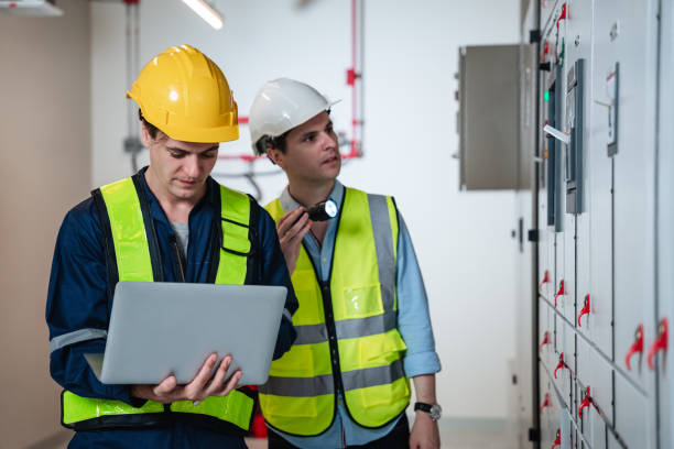 istock A team of experts checked at the electrical switchboard and check the integrity of the system in the control room. 1433857986