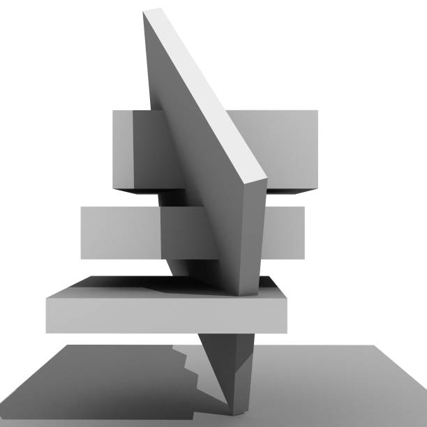 istock Architectural composition of geometric shapes. Modern abstract sculpture. 3D illustration 1433858221