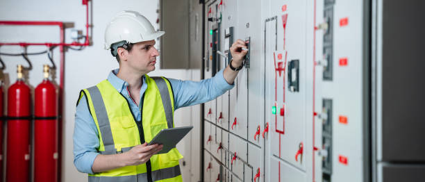 istock A team of experts checked at the electrical switchboard and check the integrity of the system in the control room. 1433859578