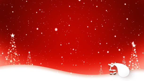 Santa Claus walks in the snow