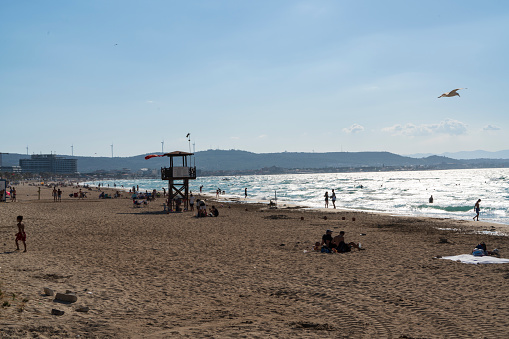 İzmir, Turkey- June 29, 2022 : Beach in Çeşme, İzmir