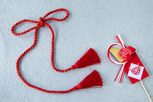 Japanese New Years image---japanese rope and sea ​​bream decoration