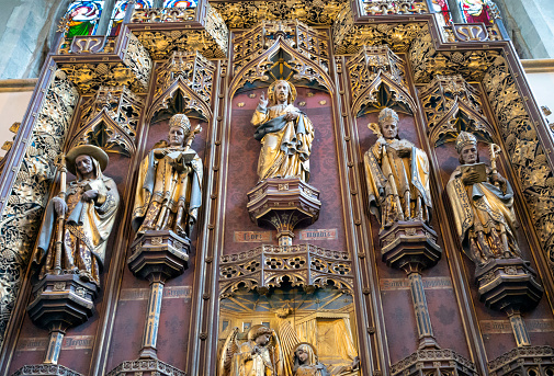 Jesus Christ and saints on the reredos in King's Lynn Minster